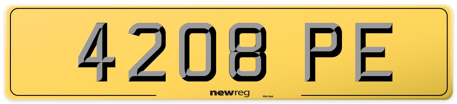 4208 PE Rear Number Plate