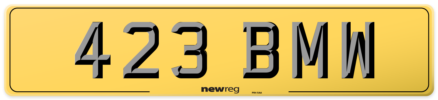 423 BMW Rear Number Plate