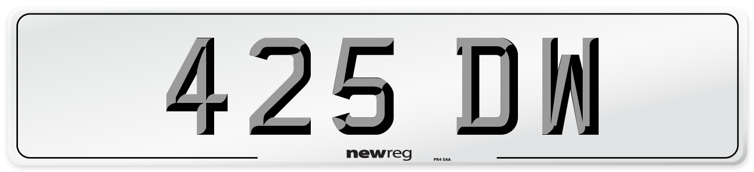 425 DW Front Number Plate