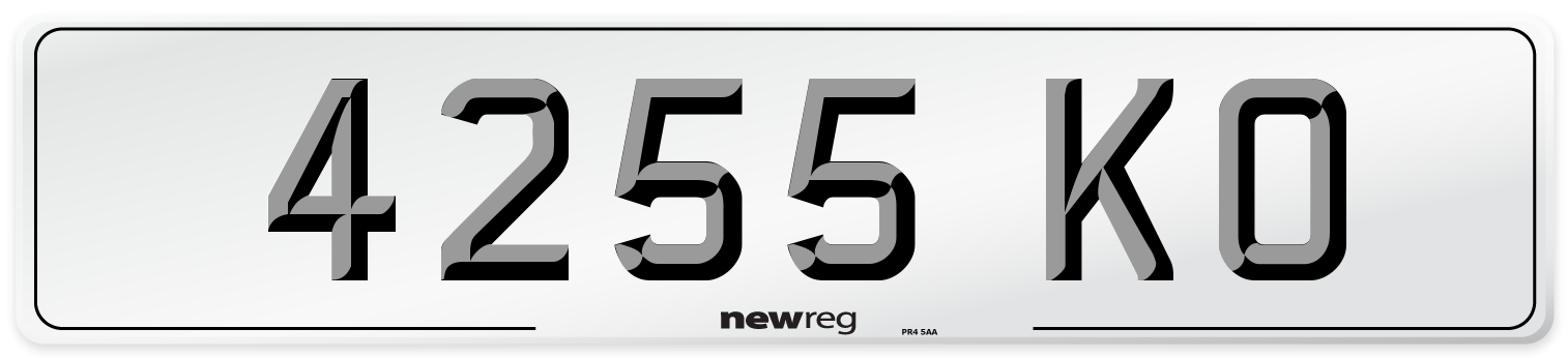4255 KO Front Number Plate