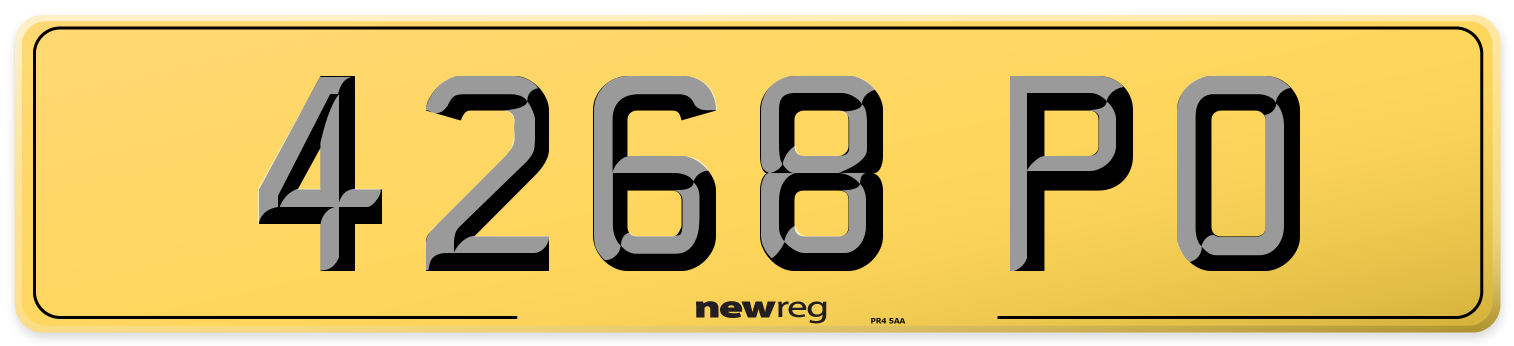 4268 PO Rear Number Plate
