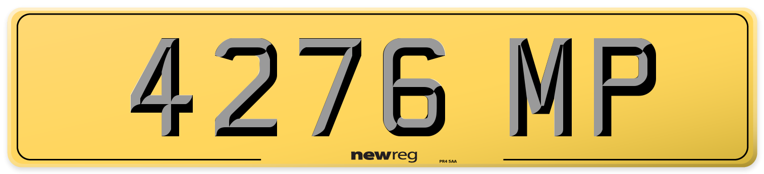 4276 MP Rear Number Plate