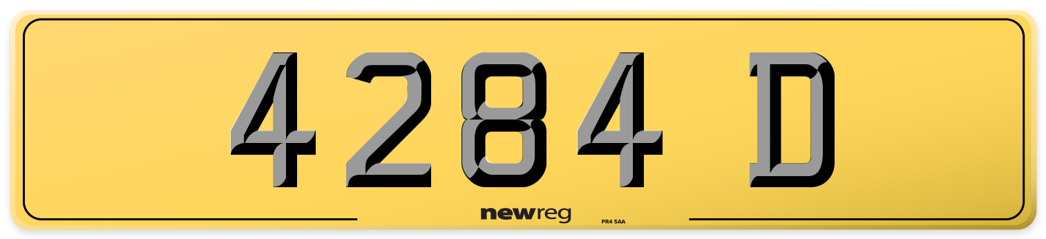 4284 D Rear Number Plate