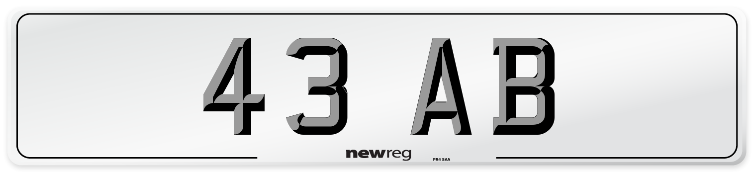 43 AB Front Number Plate