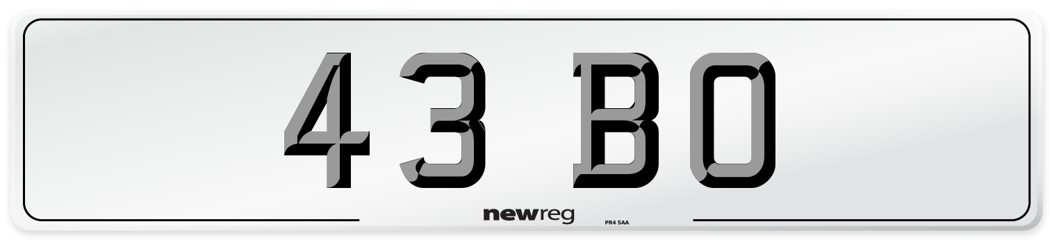 43 BO Front Number Plate