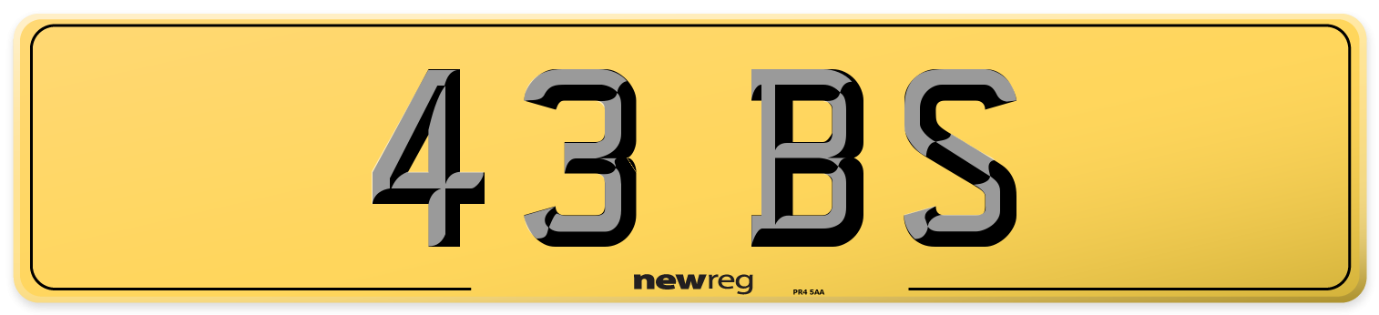 43 BS Rear Number Plate