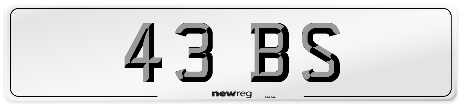 43 BS Front Number Plate