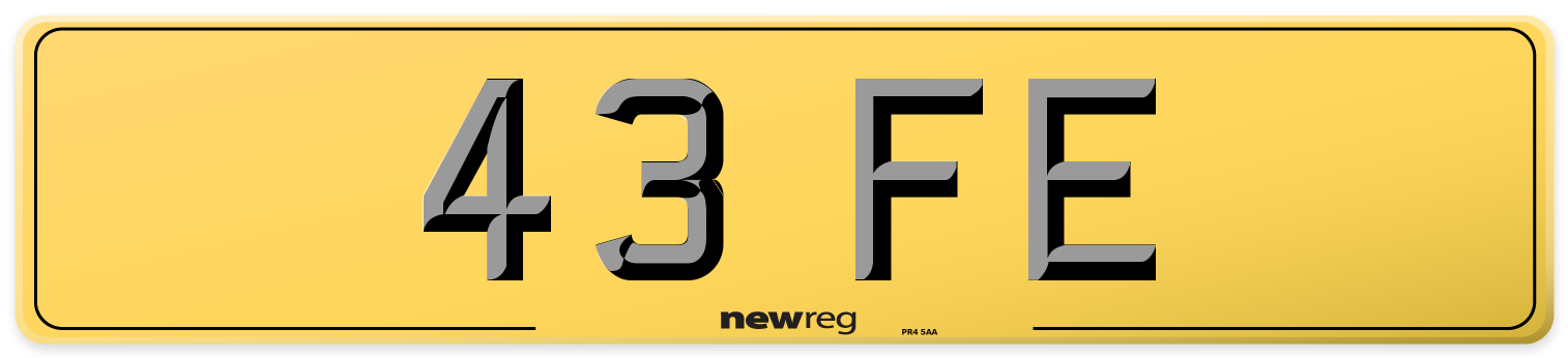 43 FE Rear Number Plate