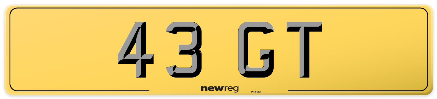 43 GT Rear Number Plate
