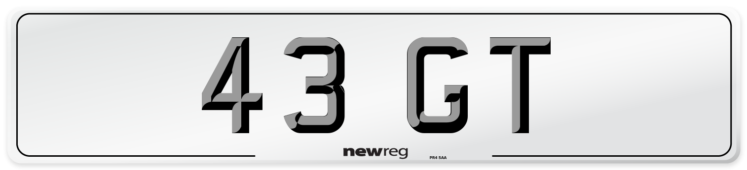 43 GT Front Number Plate