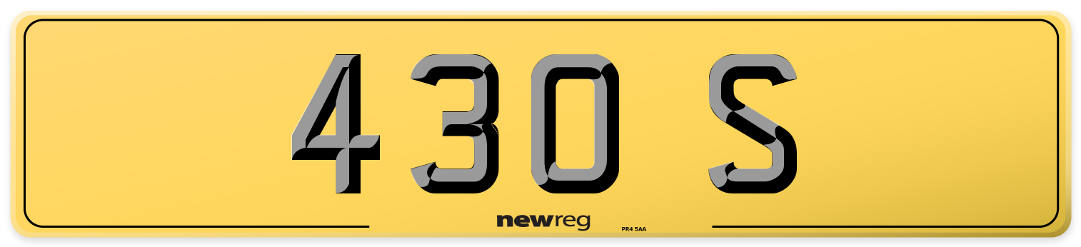 430 S Rear Number Plate