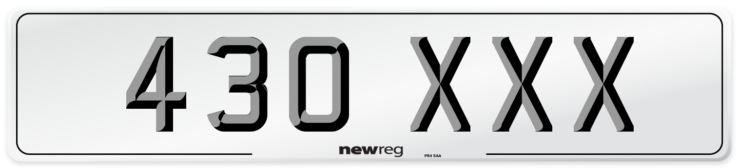 430 XXX Front Number Plate