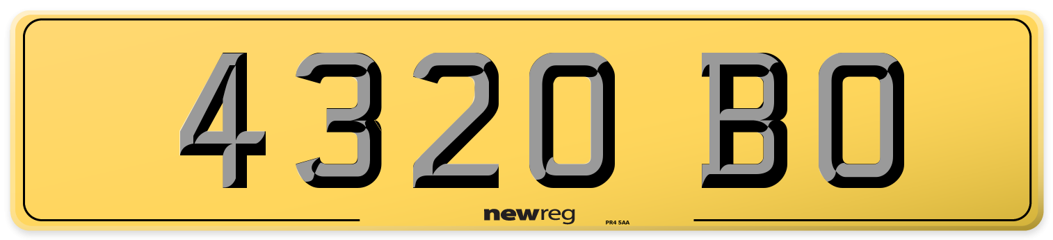 4320 BO Rear Number Plate
