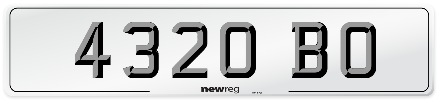 4320 BO Front Number Plate