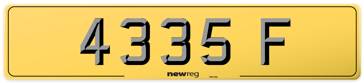 4335 F Rear Number Plate