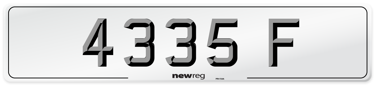 4335 F Front Number Plate
