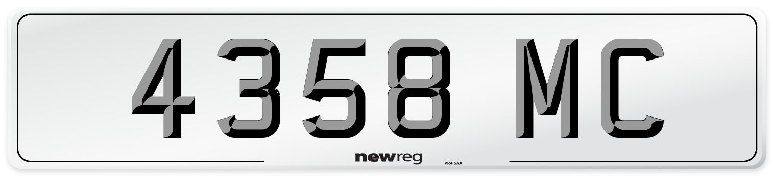 4358 MC Front Number Plate