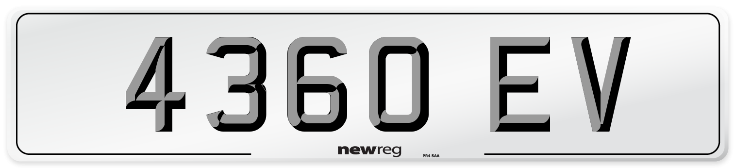 4360 EV Front Number Plate