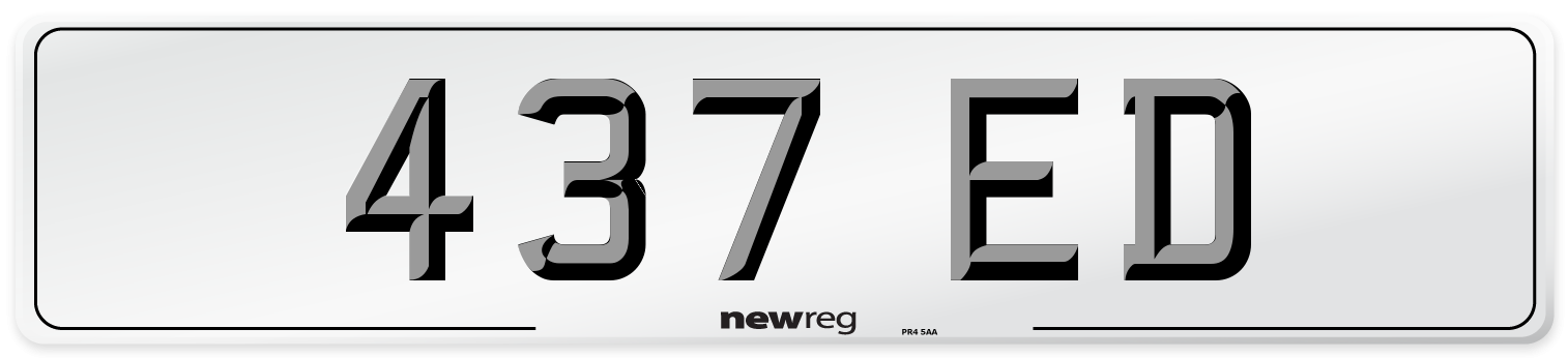 437 ED Front Number Plate