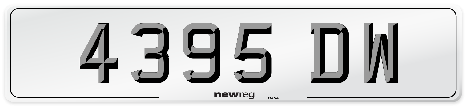 4395 DW Front Number Plate