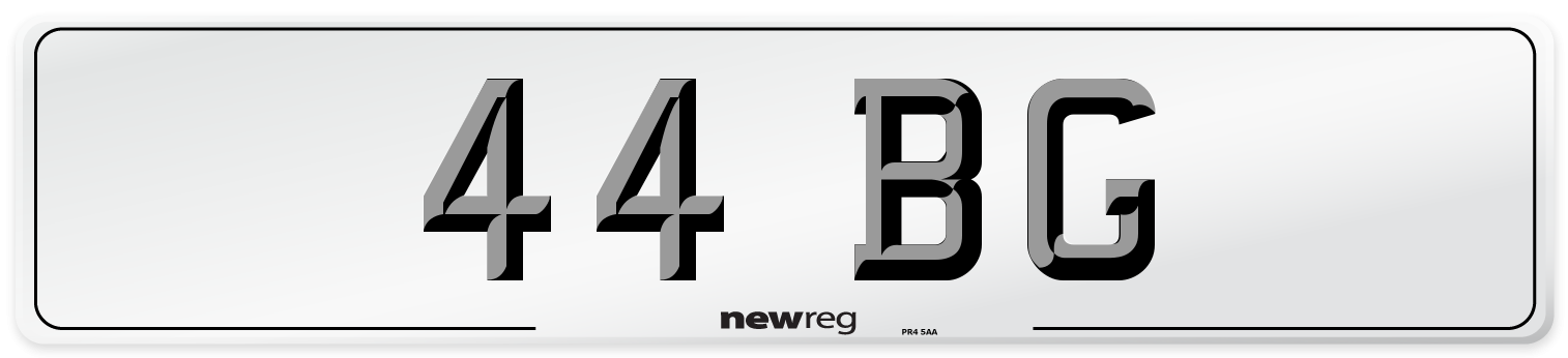 44 BG Front Number Plate