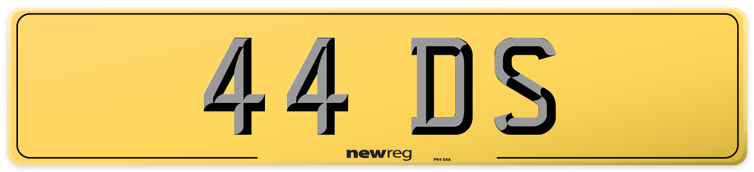 44 DS Rear Number Plate