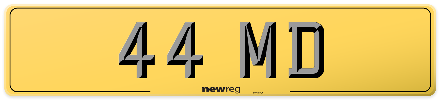 44 MD Rear Number Plate