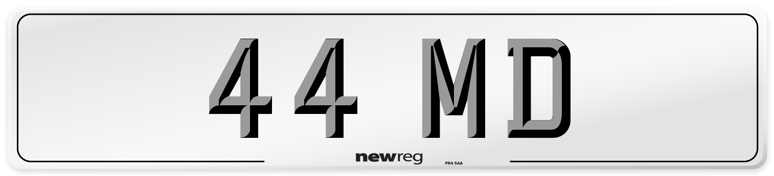 44 MD Front Number Plate