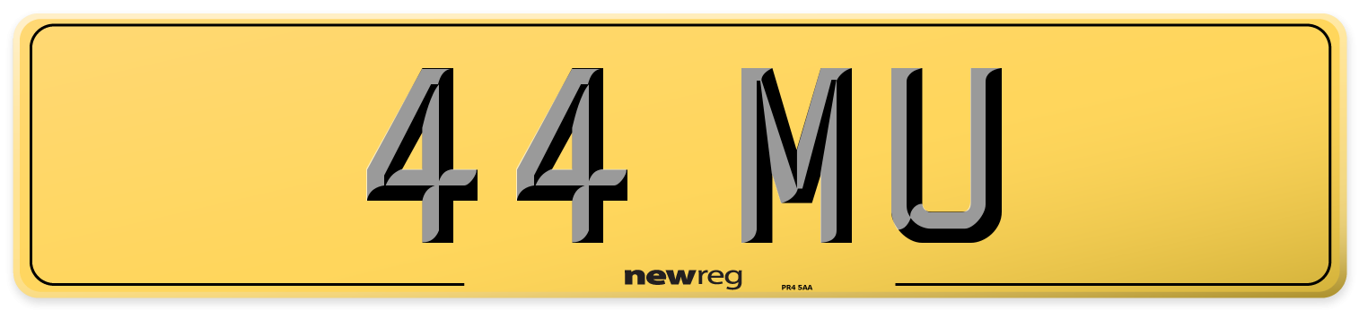 44 MU Rear Number Plate