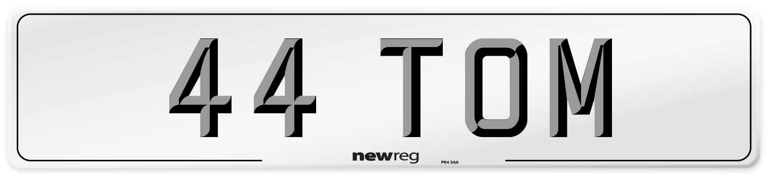 44 TOM Front Number Plate