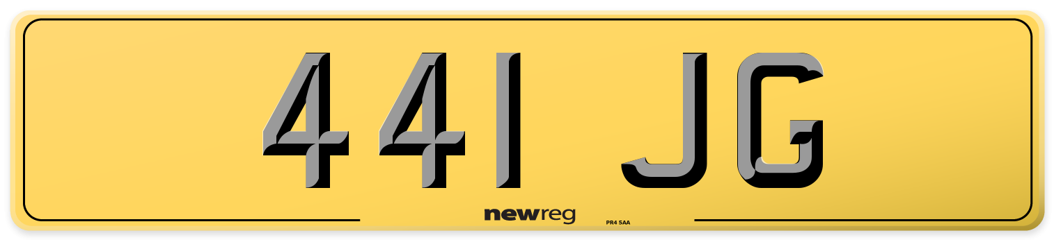 441 JG Rear Number Plate