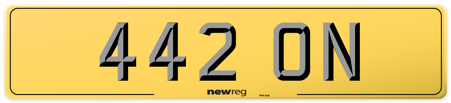 442 ON Rear Number Plate