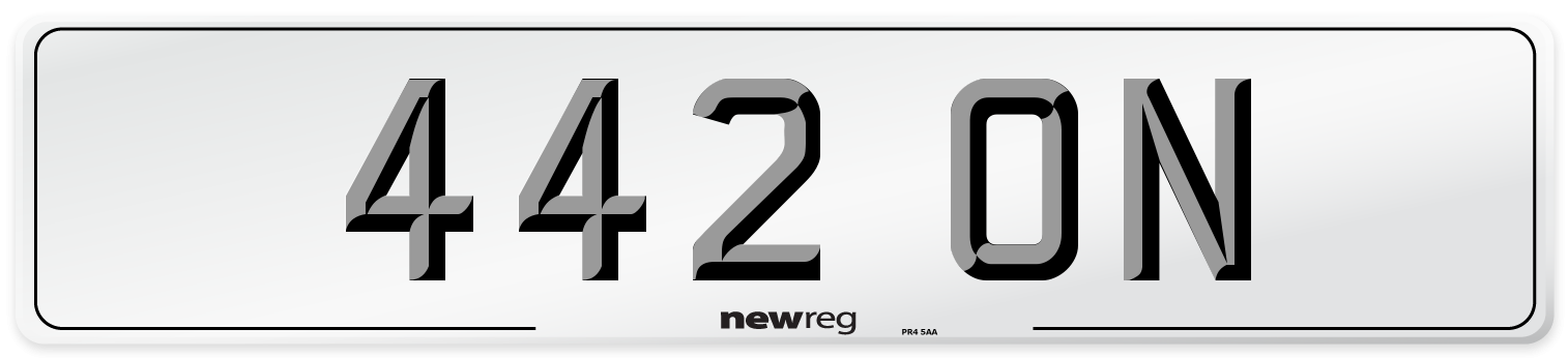 442 ON Front Number Plate