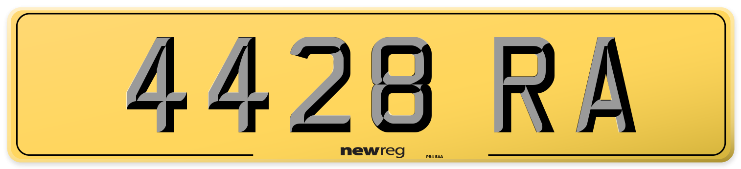 4428 RA Rear Number Plate