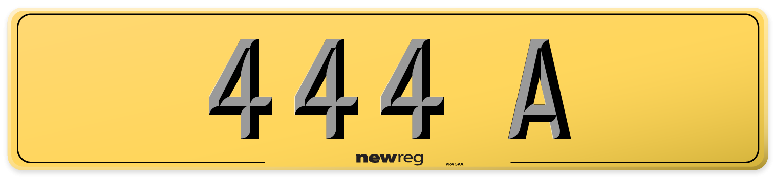 444 A Rear Number Plate