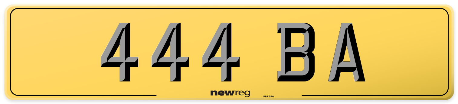 444 BA Rear Number Plate
