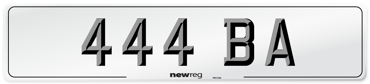444 BA Front Number Plate