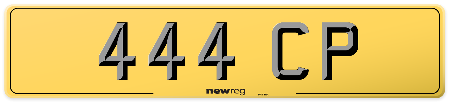 444 CP Rear Number Plate