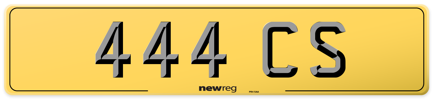 444 CS Rear Number Plate