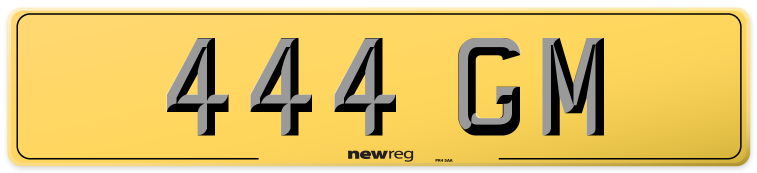 444 GM Rear Number Plate