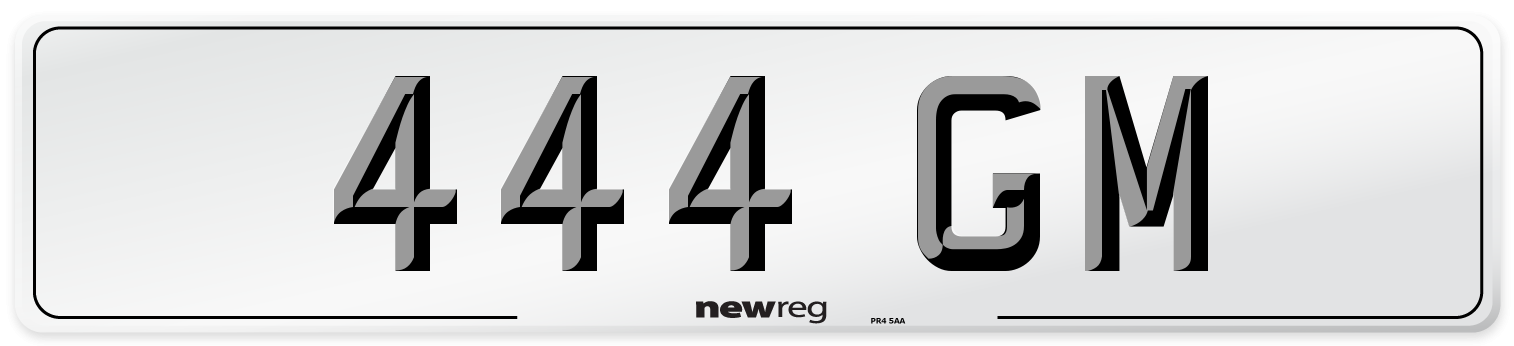 444 GM Front Number Plate