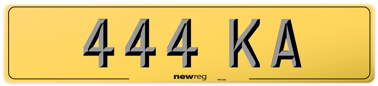 444 KA Rear Number Plate