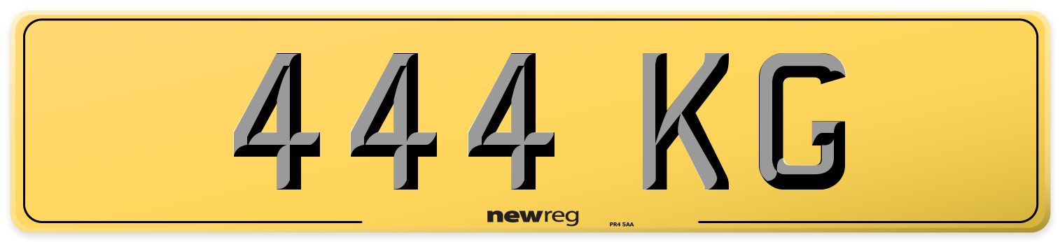 444 KG Rear Number Plate