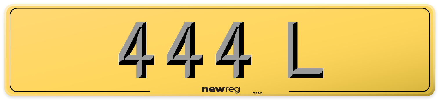 444 L Rear Number Plate