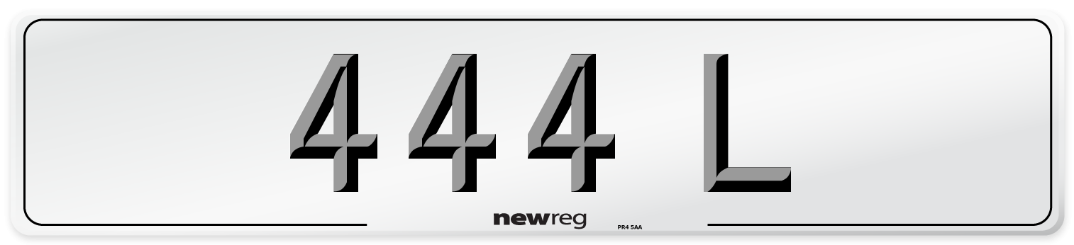 444 L Front Number Plate