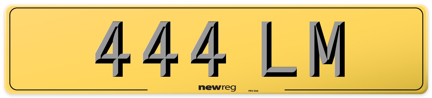 444 LM Rear Number Plate