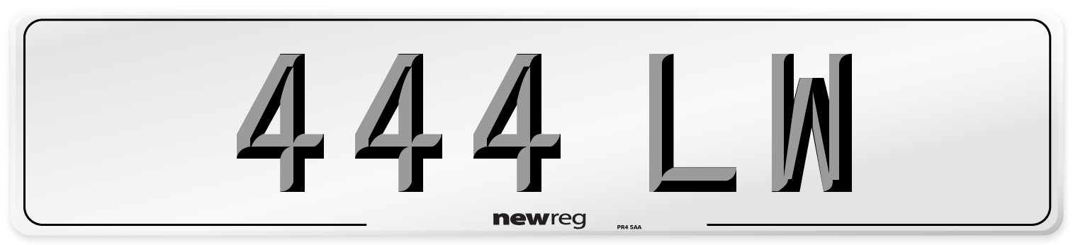 444 LW Front Number Plate