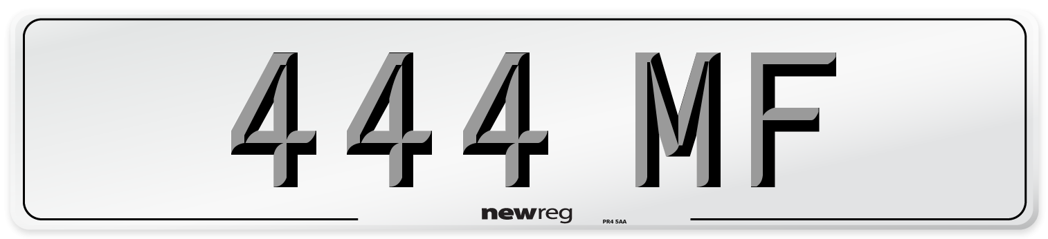 444 MF Front Number Plate