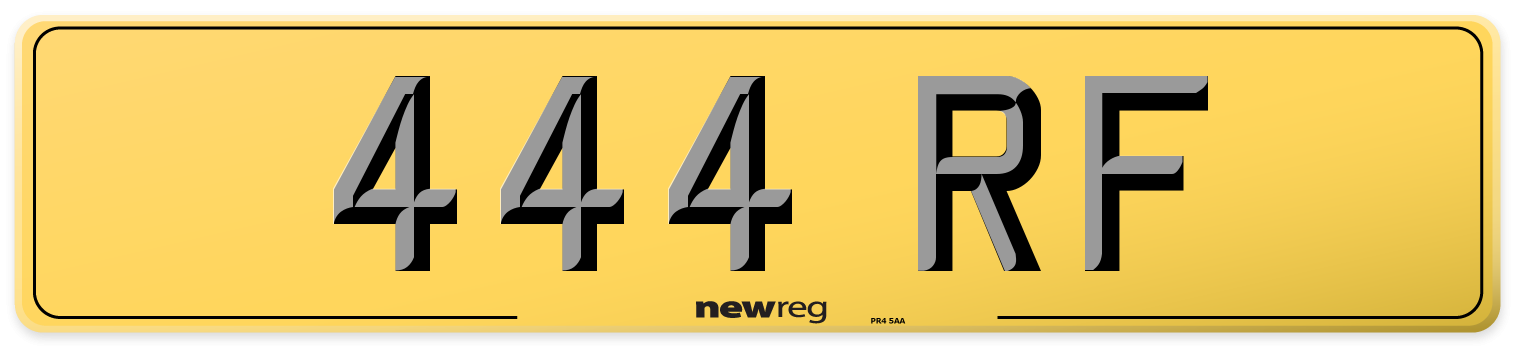 444 RF Rear Number Plate