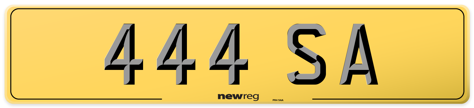 444 SA Rear Number Plate